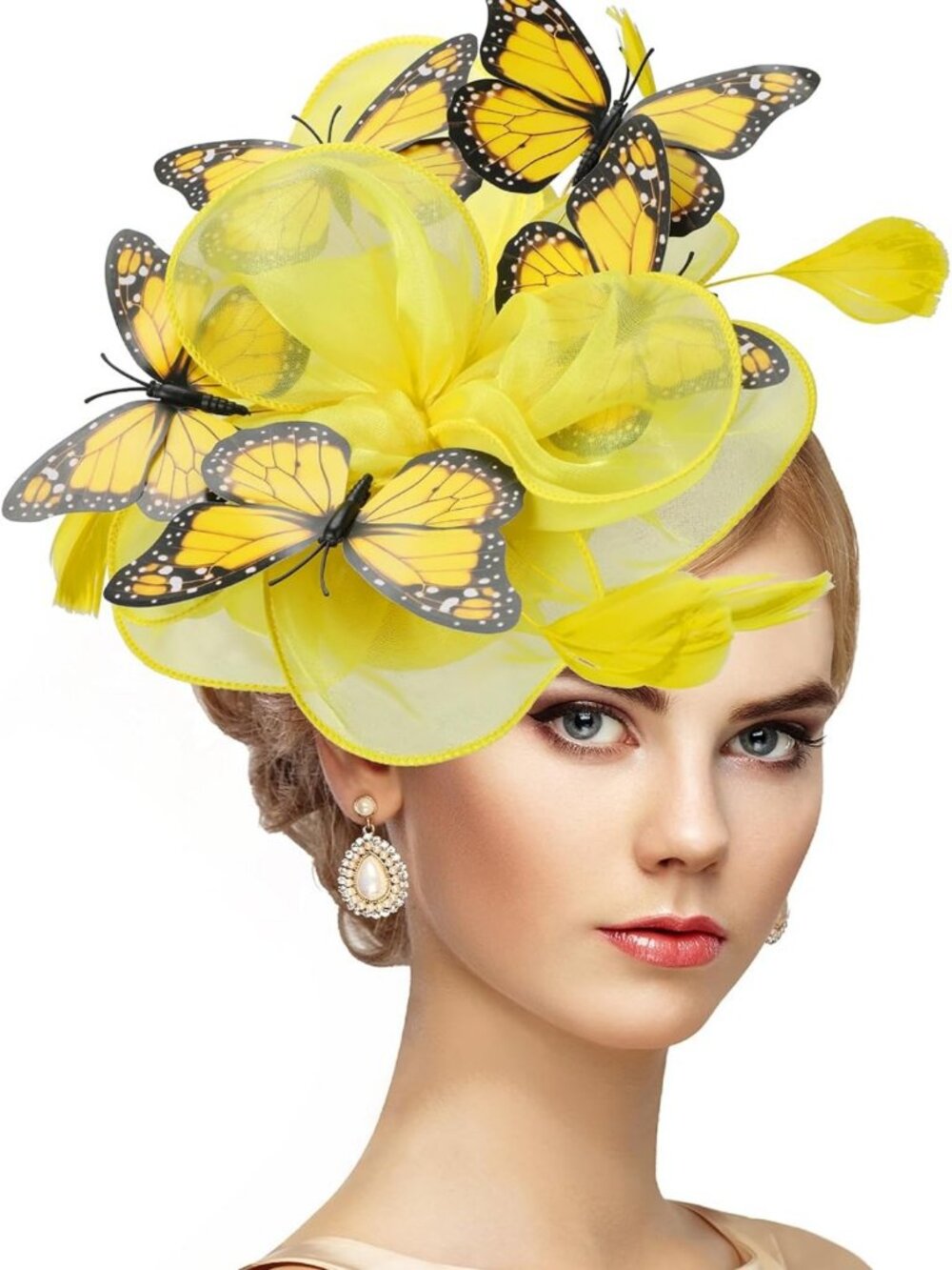 Elegant Butterfly Organza Fascinator Hat - Tea Party & Derby Headwear with